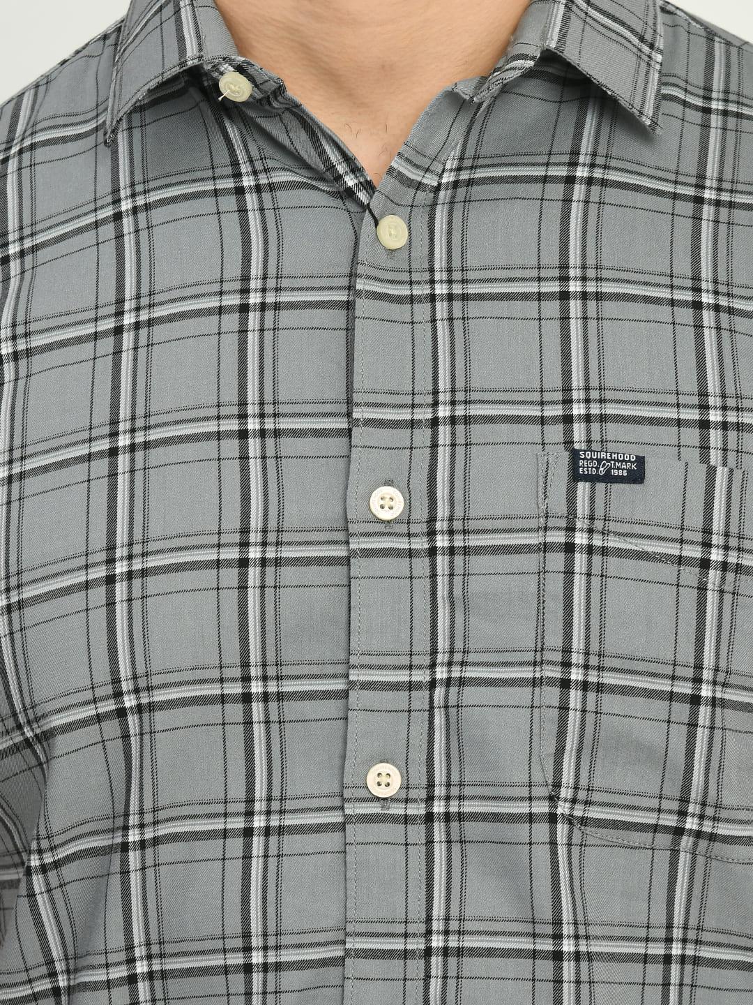 Men's Checked Regular Fit Short Sleeve Shirt