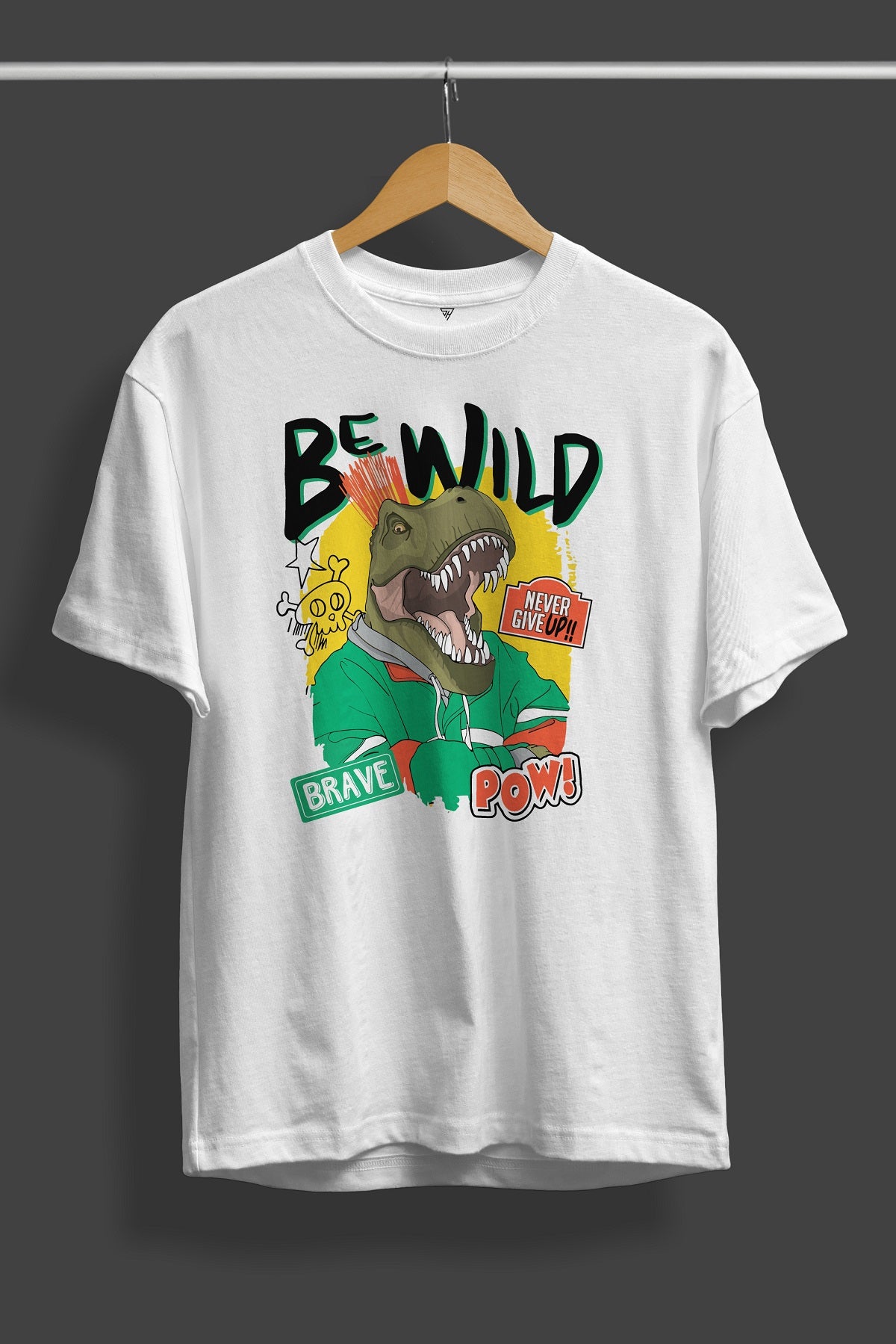 Be Wild White Printed T-Shirt