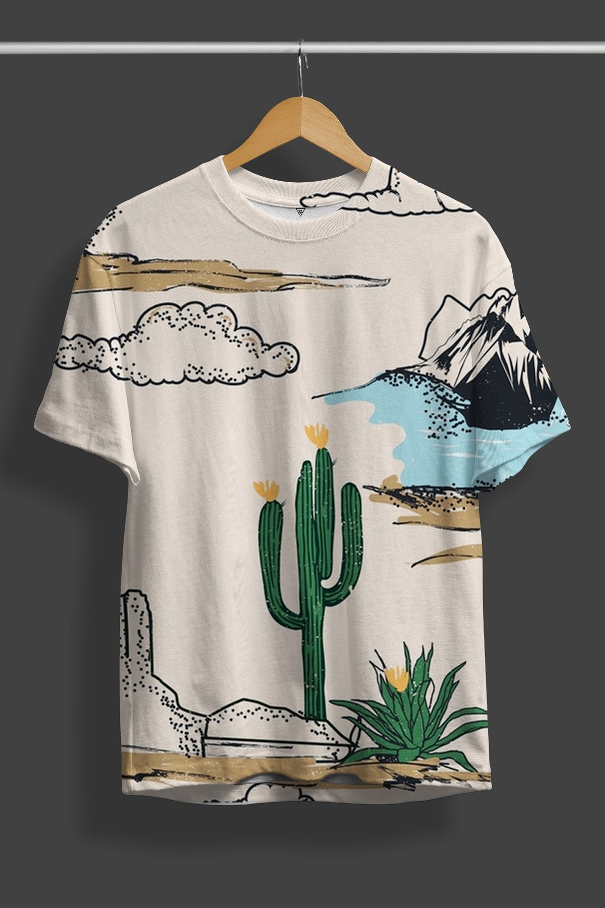 Cactus Desert Mountain Full Printed T-Shirt