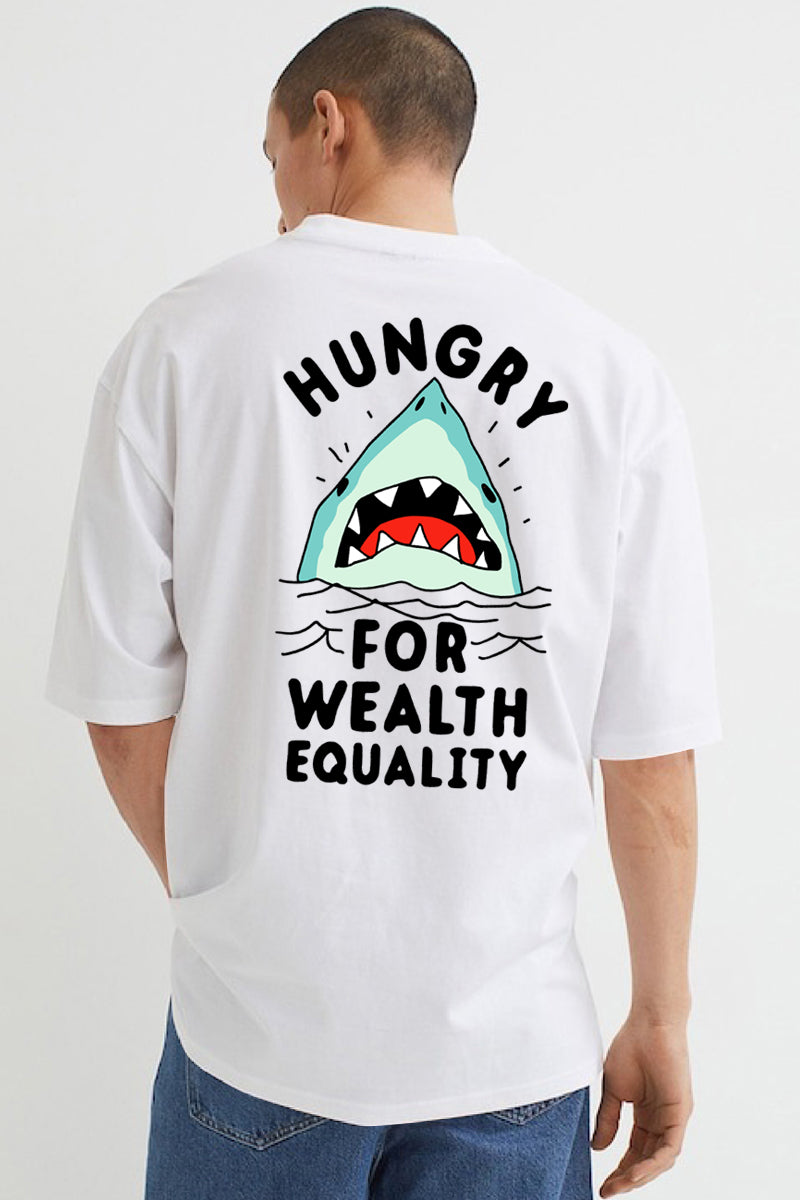 Hungry for Wealth White Oversized T-Shirt