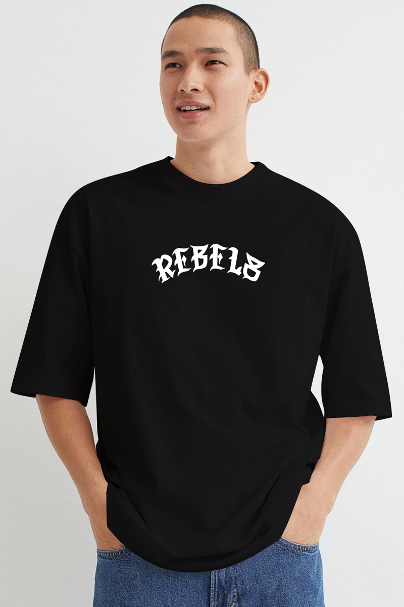 Rebelx Black Oversized T-Shirt - SQUIREHOOD