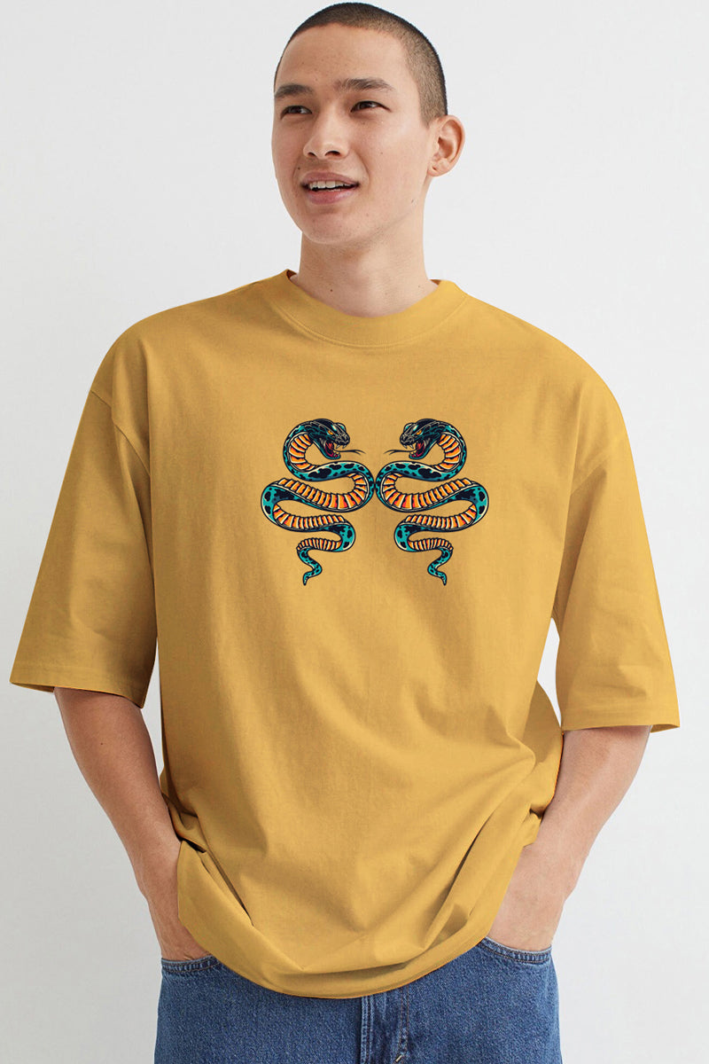 Snake Yellow Oversized T-Shirt - SQUIREHOOD