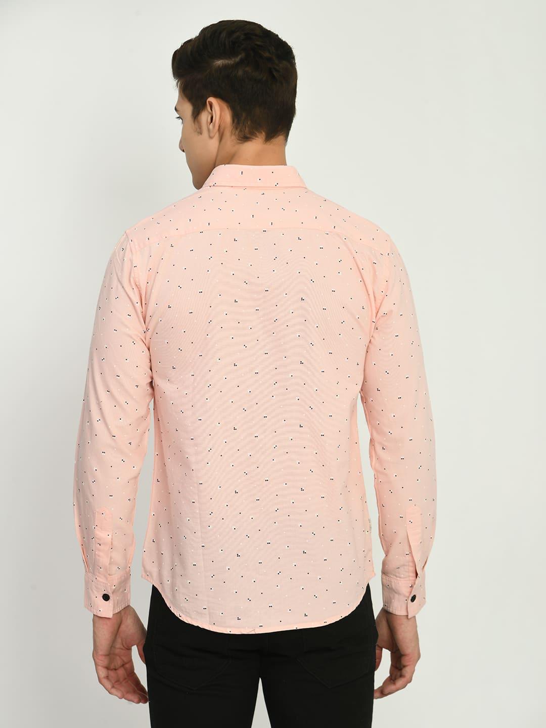 Men’s Printed Pink Full Sleeve Shirt