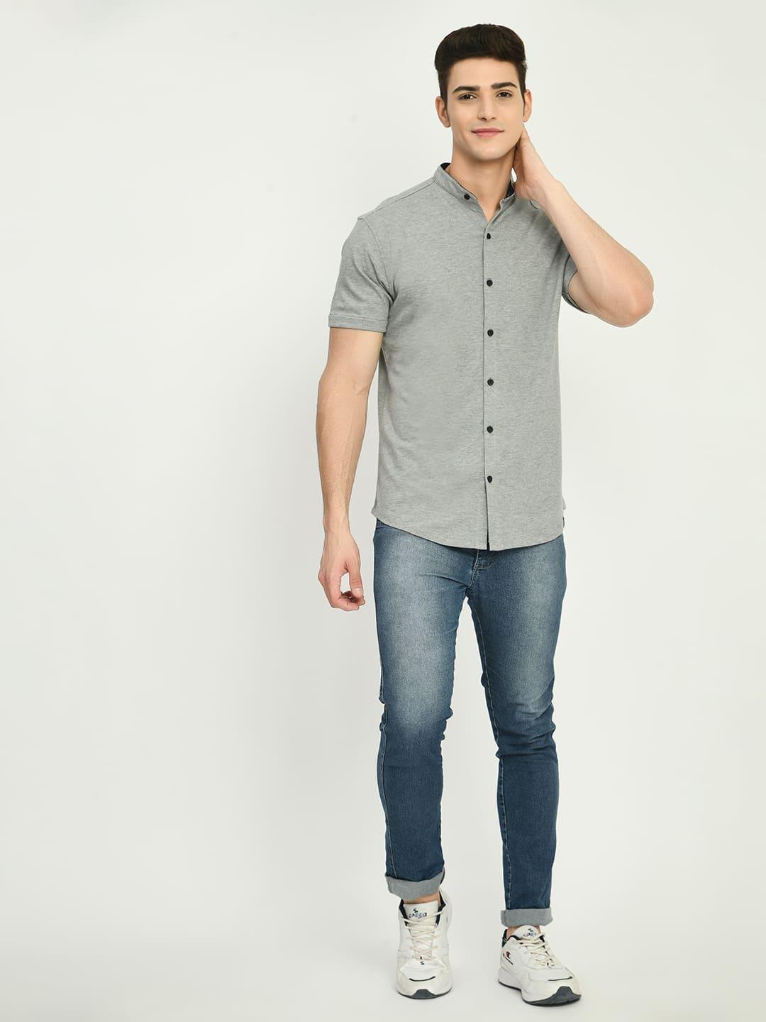 Men's Solid Knit Short Sleeve Shirt